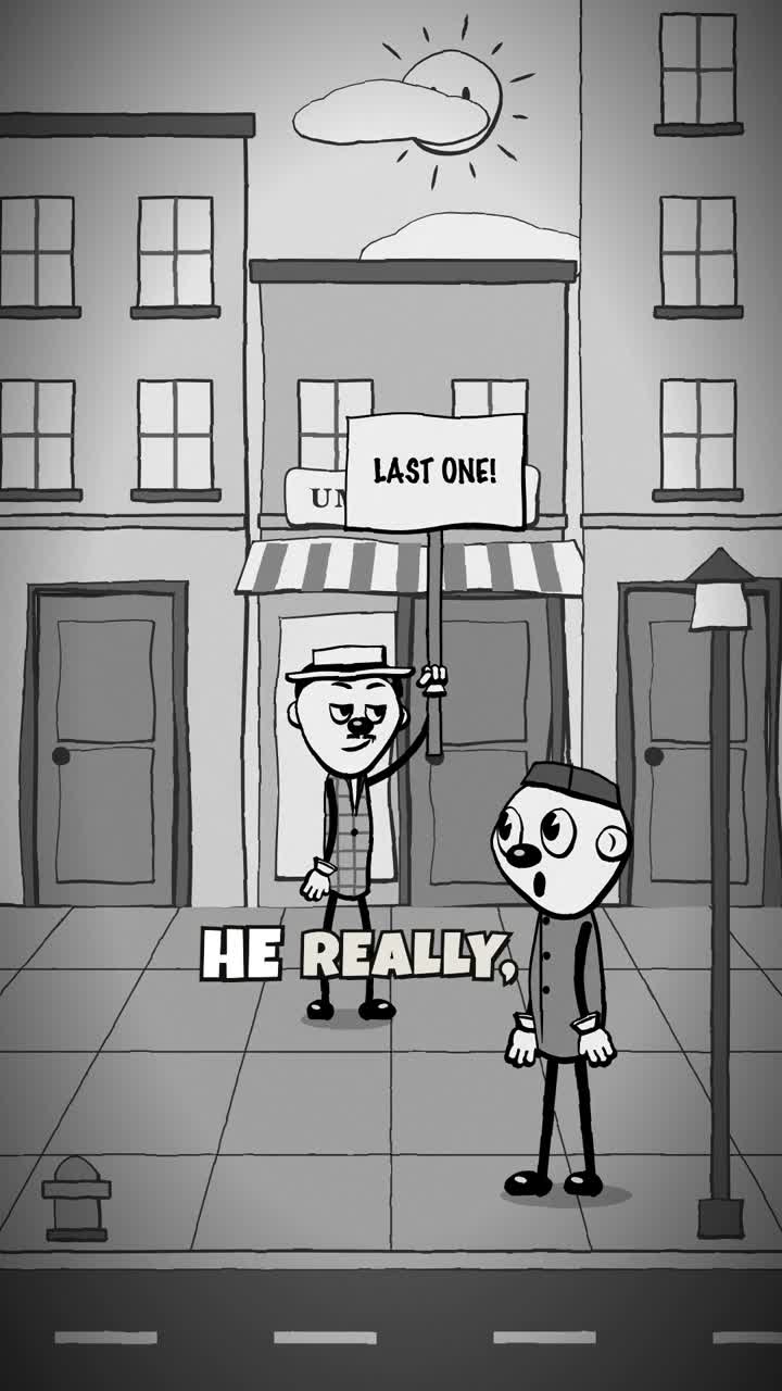 An old-timey cartoon scene from The Last Umbrella